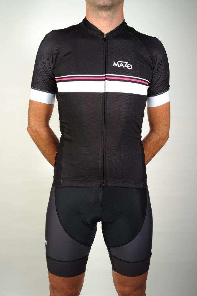 Conjunto maillot y culotte ciclismo El Mazo Routes rosa
