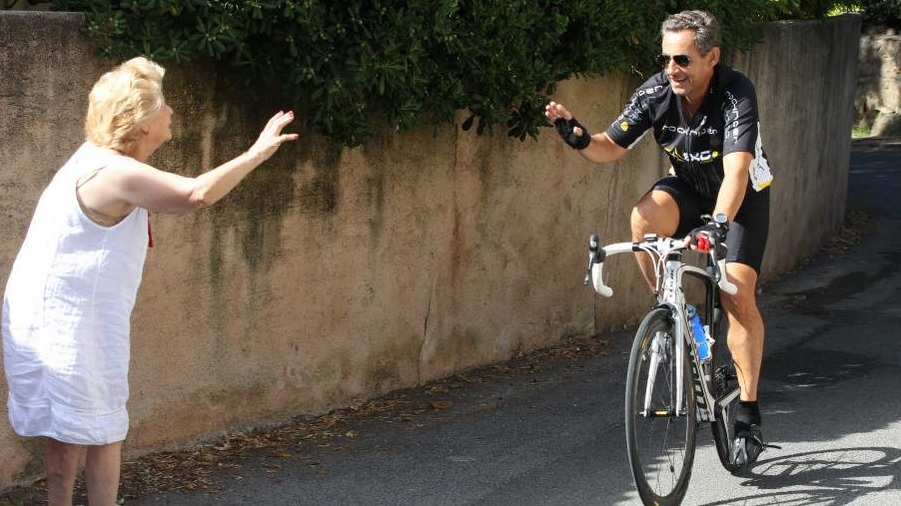Sarkozy en bici