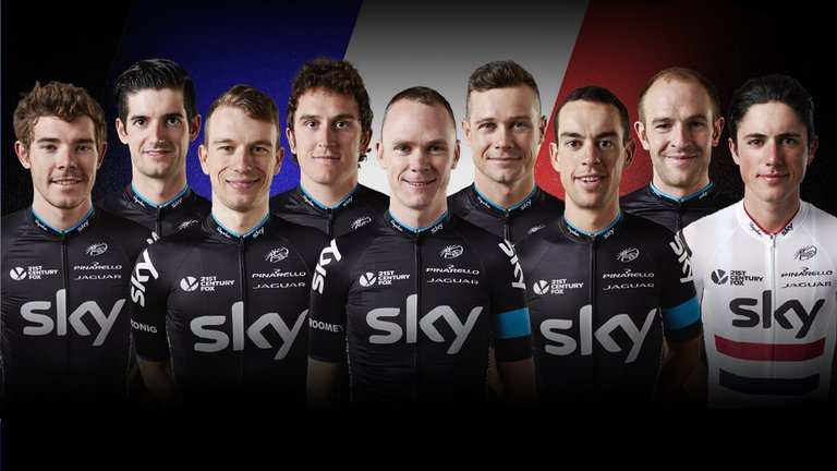 El equipo Sky en el Tour 2015