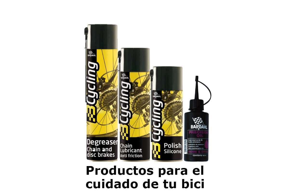 Kit completo de productos Bardahl para el ciudado y mantenimiento de la bicicleta