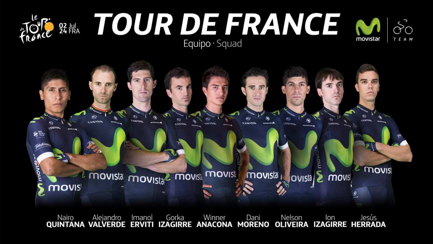 Equipo Movistar en el Tour