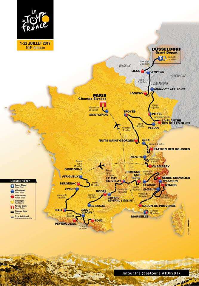 recorrido Tour francia 2017