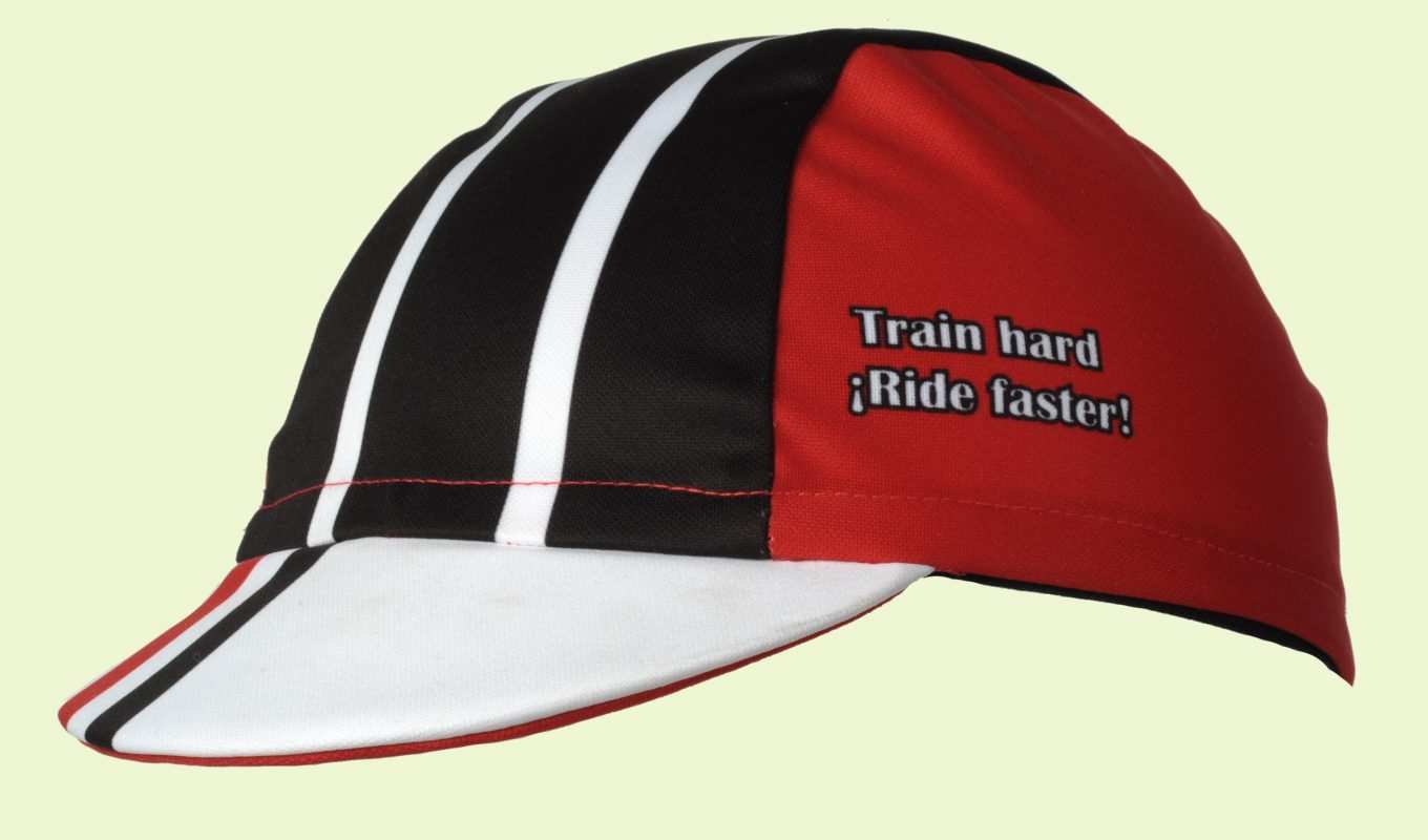 gorra ciclismo negro y rojo
